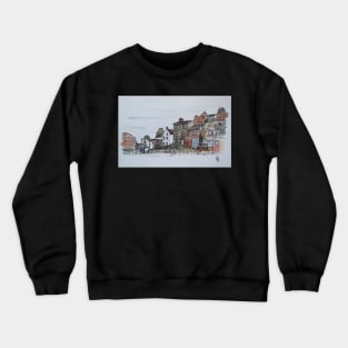 Behind the Staithes Houses Crewneck Sweatshirt